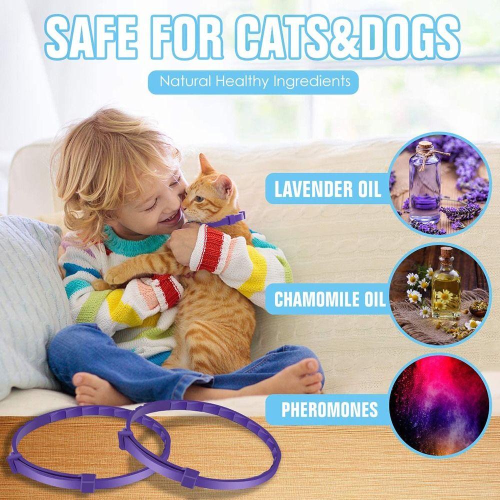 TPR Soothing Pacify Pet Calming Collar Stress Reduction Anxiety Relief Dog Cat Necklace