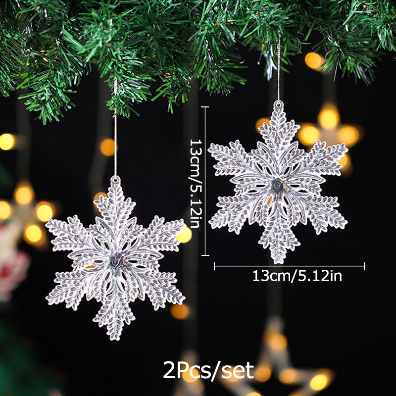 Christmas Xmas Tree Decoration Creative DIY Acrylic Hanging Ornaments Pendants Snowflake Snowman