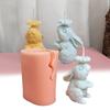 3D Bunny Candle Mold 3D Rabbit Candle Silicone Mold for Making Candle Soap Gypsum Birthday Gift Epoxy Resin Craft