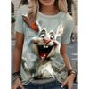 Easter Women's Funny Rabbit Prints T Shirt Short Sleeve Tees Tops 3D Prints O-Neck Shirt Summer Casual Women's Clothing Apparel