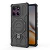 For Motorola Edge 60 Pro 5G Magnetic Case Rotating Metal Kickstand Shockproof PC+TPU Phone Back Cover