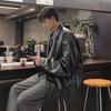 Men's 2024 Korean-Style Leather Jacket: Trendy, Loose, Casual, and Versatile for Spring and Autumn