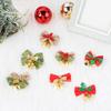 Cangyan Christmas Burlap Bow Bell Tree Decoration Mini Pendant Props