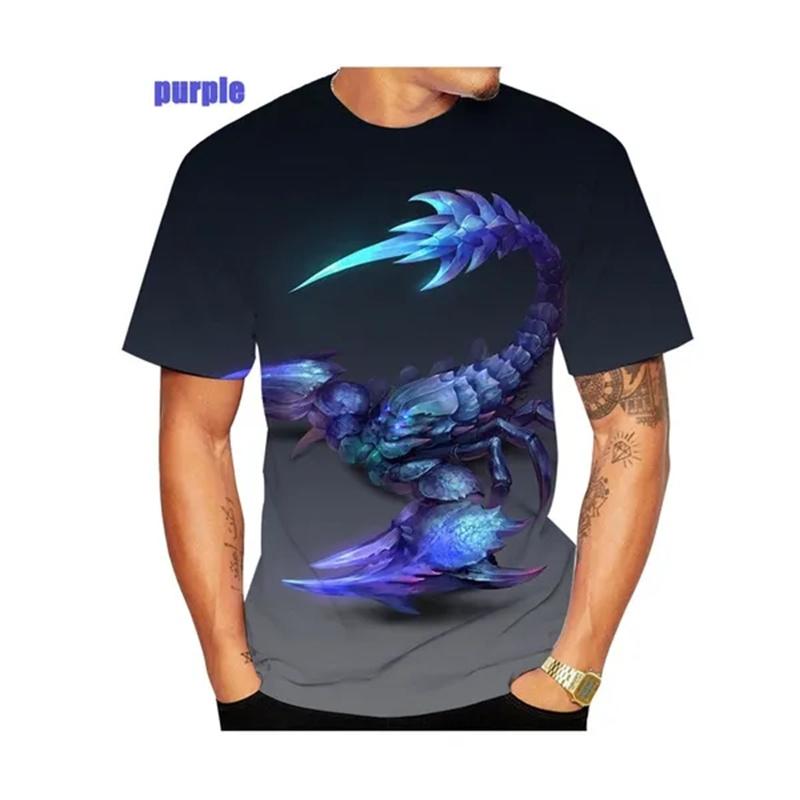 New Summer 3d Printed T Shirts Fashion Sweatshirt New Trend Animal Scorpion Pattern Tops Streetwear Scorpion Plus Size T-shirts