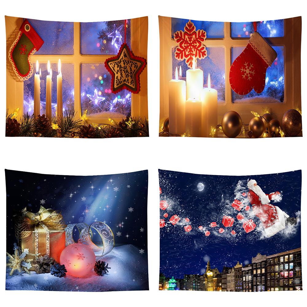 Christmas Decoration Tapestry Snowflake Santa Claus Room Decoration Fireplace Tapestry Gift Christmas Wall Decoration Home