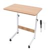 Overbed Table with Wheels Wooden Height Adjustment Mobile Standing Desk Rolling Laptop Cart C