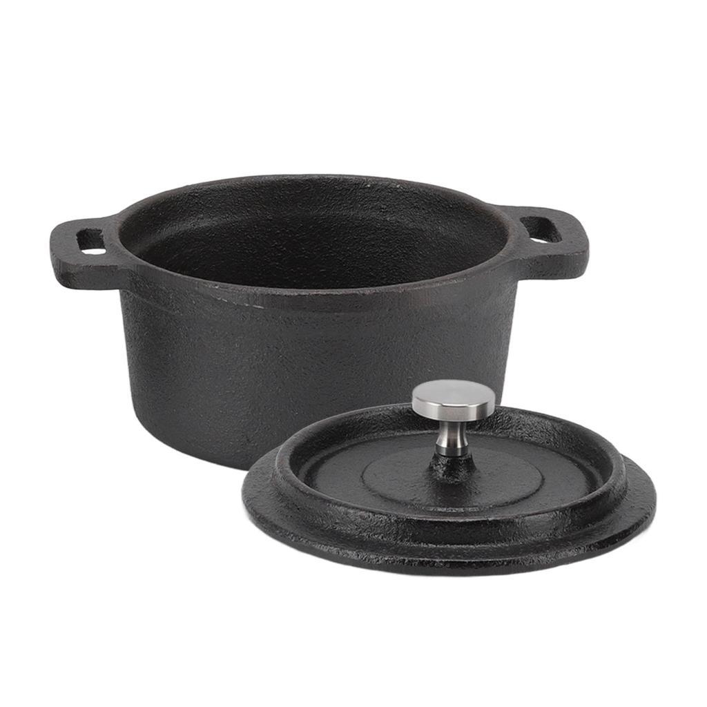 Dutch Oven Double Traditional Style Thickened Ergonomic Handle Insulation Cast Iron Cooking Pot
