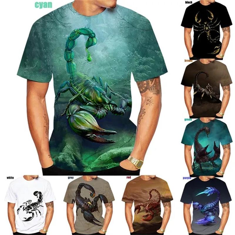 New Summer 3d Printed T Shirts Fashion Sweatshirt New Trend Animal Scorpion Pattern Tops Streetwear Scorpion Plus Size T-shirts