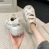 Ugly Cute Hollow Little White Shoes Women's Sandals Spring and Summer New Chic Niche Velcro Mary Jane Platform Sports Shoes