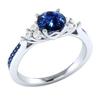 Zhenrong Sapphire & Zircon Princess Engagement Ring - 925 Silver Plated, Trending In Europe & America