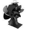 6 Blade Stove Eco Fan Black High Temperature Resistant Self Starting Energy Saving Heat Powered Fan