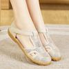 Women's Sandals Summer Mary Jane Beach Breathable Flat Shoes Closed Toe Casual Soft Walking Sandals Large Size