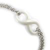 [N0309] - White 'Infini' Silver Bracelet (ceramic)