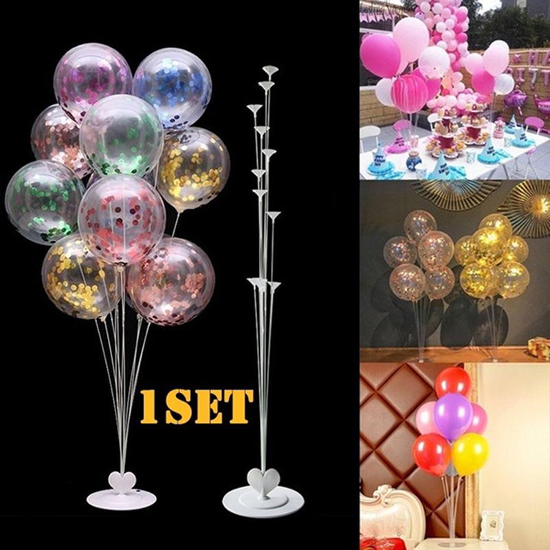 7 In 1 Plastic Balloon Accessories Base Table Aupport Stand Cup Stick Holder New