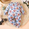 1-24 Months Baby Boy Bull Head Cactus All-over Print Jumpsuit Long Sleeve Romper
