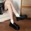 Thick-soled Black Loafers, Versatile Small Leather Shoes for Women's 2025 Spring and Autumn New French Retro Jk Single Shoes