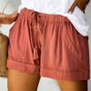 Plus Size Womens Drawstring Casual Elastic Waist Pocketed Loose Shorts Pants