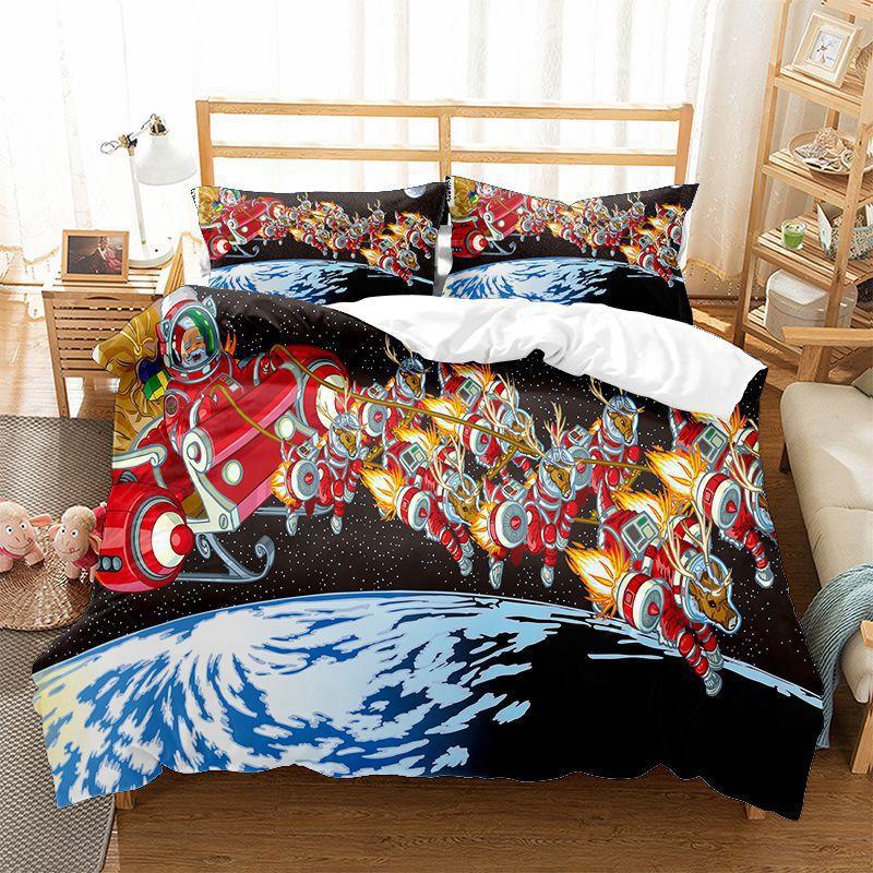 Duvet Cover Set Christmas Bedding Set Pillowcase 3pcs Digital Printing Comforter Set Christmas Bedding Supplies Customizable