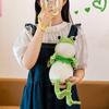 Cartoon Frog Eyes Long-legged Pillow Toy Cute Big Stuffed Green Frog Plushies Companion Sleep Pillow Soft Stuffed