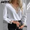 Women's Fashion Summer Spring Solid Color Print Long Sleeve V-Neck Casual Dresses