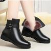 Women Ankle Boots Winter Plus Velvet Short Boots Outdoor Leisure Round Toe Low Heel Anti-Skid Leather Boots Botas Mujer Invierno
