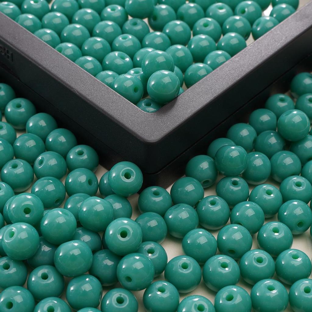 8mm Solid Color Glass Round Beads for DIY Necklace and Bracelet Jewelry Making