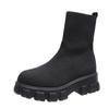 2023 Casual Stretch Fabric Platform Boots Fashion Slip-On Women Ankle Boots Knitted Sock Platform Shoes Sports Short Boots Plus Sizes 43
