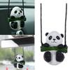 Resin Cute Car Accessorie Swing Bamboo Panda Pendant Auto Rearview Mirror Ornaments Birthday Gift