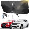 INSGEER Car Sunshade for Front Improved Model with Reinforced Ten Ribs and Flexible Center Flexible Opens To Rearview Car Light Heat UV Front Car Easy