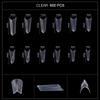 kads 600pcs Pointed Half Cover False Nail Tips Clear White Nature 12 Sizes Nail Art Tools Manicure Fake Nails
