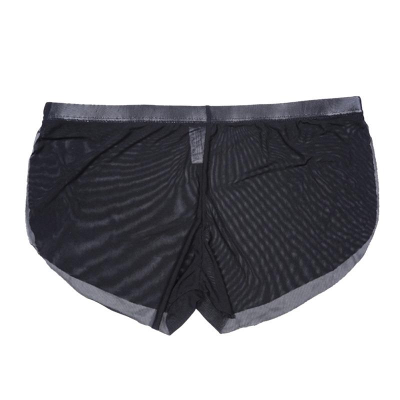 Men's Side Slit Pajama Shorts Low Waist Ultra-Thin Sleeping Bottom Homewear