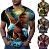 Men's Fashion T-shirt Personality Multicolored Eagle Printed Men's T-shirt Top