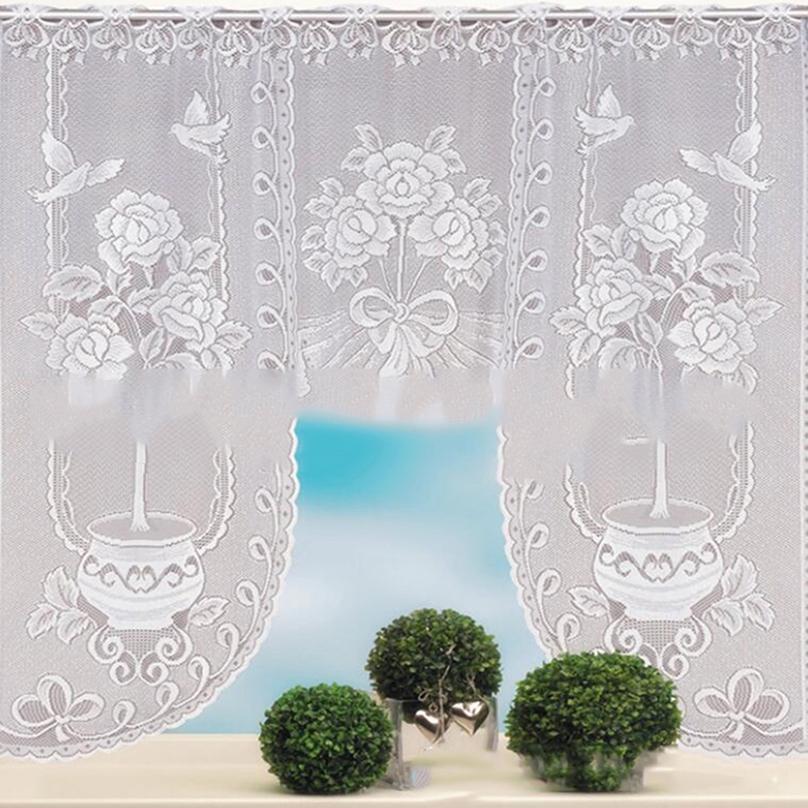 Europe and The United States Lace C-type Lace Kitchen Curtain White Small Door Curtain