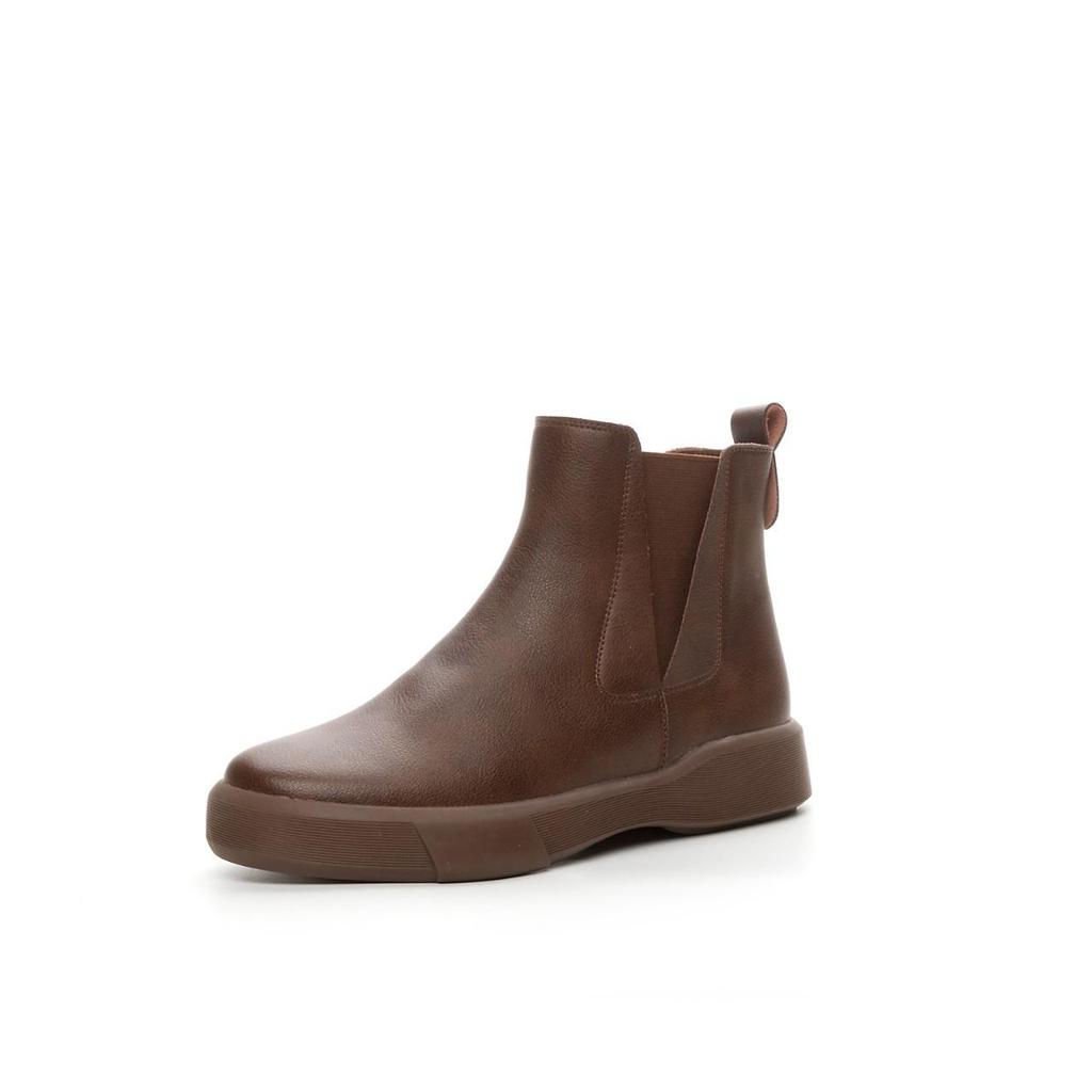 Women's Chunky Heel Retro Leather Chelsea Ankle Boots - Warm, Soft Sole, Handmade Martin Style