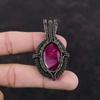 Faceted Kashmir Ruby Pendant Copper Wire Wrapped Jewelry Handmade Pendant Gemstone Jewelry Copper Pendant Gift For Mom Wire Wrapped  Pendant
