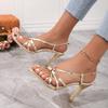 Sandals Women's Shoes Summer High Heels Stiletto Elegant Party Stripper Fashion Sexy Gold Designer Women Sandals