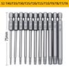 11pcs 12pcs Security Bit Set Tamper Proof Screwdriver Drill Bit Screw Driver Bits Torx Flat Head 1/4" Hex Driver Bits
