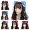Lace Bowknot Hair Bun Cover Hairclip for Cosplay Party Costume Side Clip Halloween Headwear Role Play Maid Headpiece