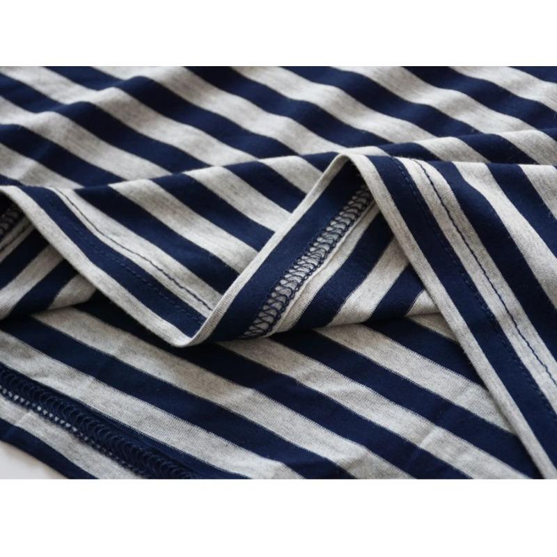 Men's New Summer Modal Pajamas Short-sleeved Shorts Striped T-shirt Comfortable Plus Size Home Service Suit Sleep Wear Men