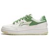 Li Ning Tian Ji Casual Versatile Thick Sole Height Increasing Non-Slip Wear-Resistant Low-Top Skate Shoes Women Sneaker White Green AGCU096-1