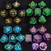 7pcs/set DND D20 Liquid Core Flow Eye Dice Sets for COC Dungeon and Dragon Pathfinder RPG Role Playing Games Party Toys Accessories