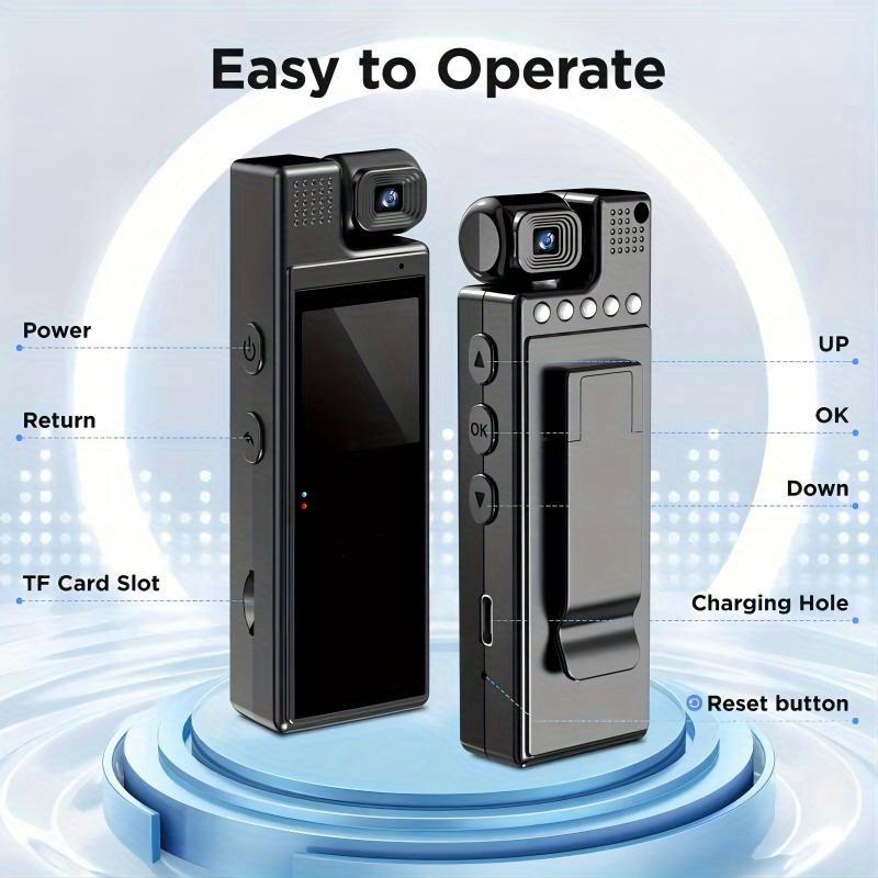 Smart Recorder - 180 Degree Rotatable Lens, Handheld Pocket Camera, USB Charging, Perfect Gift for Holidays and Birthdays (SD Card Not Included)