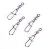 10Pcs Rolling Barrel Swivel With Snap Fishhook Lure Connector Fishing Tackle