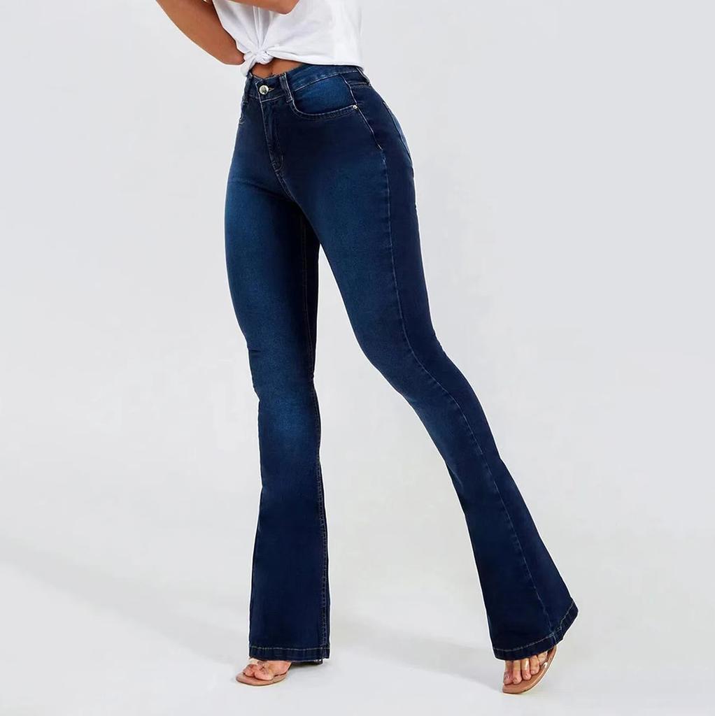 Spring and Summer Trousers High Waist Boot Cut Jeans for Women Fashion Casual Slim Denim Flared Pants