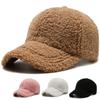 Trendy Streetwear Solid Windproof Wool Teddy Baseball Hats For Women Men Warm Winter White Lambswool Face Cap Casquette Femme