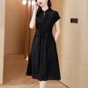 Elegant Mulberry Silk Short Sleeve Dress - High-End Loose Fit for Plus Size Women