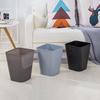 Small Waste Basket Trash Can Large Capacity Solid Color Easy To Clean Indoor Outdoor Plastic Garbage Bin