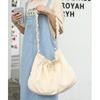 IELGY Japanese Casual Nylon Shoulder Simple Pleated Canvas Drawstring Messenger Women's Bag
