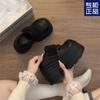 2025 Spring New Versatile Small Shoes Thick Sole Heightening Punk Style Muffin Small Leather Shoes Super High Heel Loafers