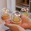 1 Set Tulip Night Light Soft Lighting Wooden Base Battery-operated Easy Installation Decorative Energy-saving Creative Handmade Tulip Night Light